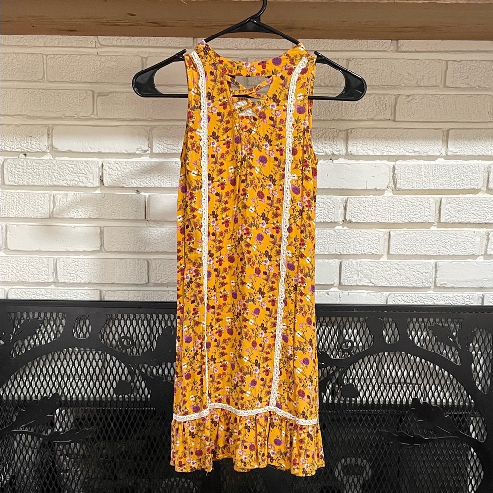 Art Class Yellow Floral Kids Dress